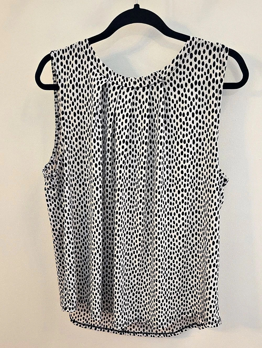 Adrianna Papell Animal Print Tank Top White & Black Size XL Like New